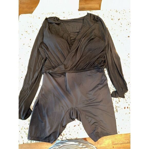 Shapellx Built-In Shapewear 2-in-1 Overlapping V-Neck Top - Picture 2 of 8